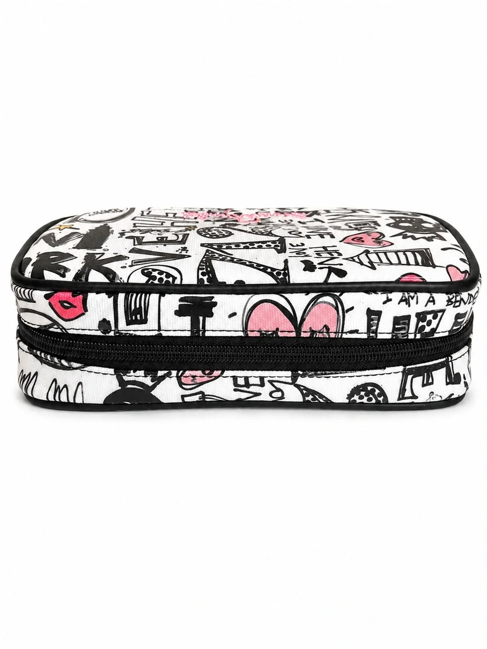 Henri Bendel West 57th Graffiti Print Travel Jewelry Cosmetic Case Zip Pouch - Picture 5 of 6